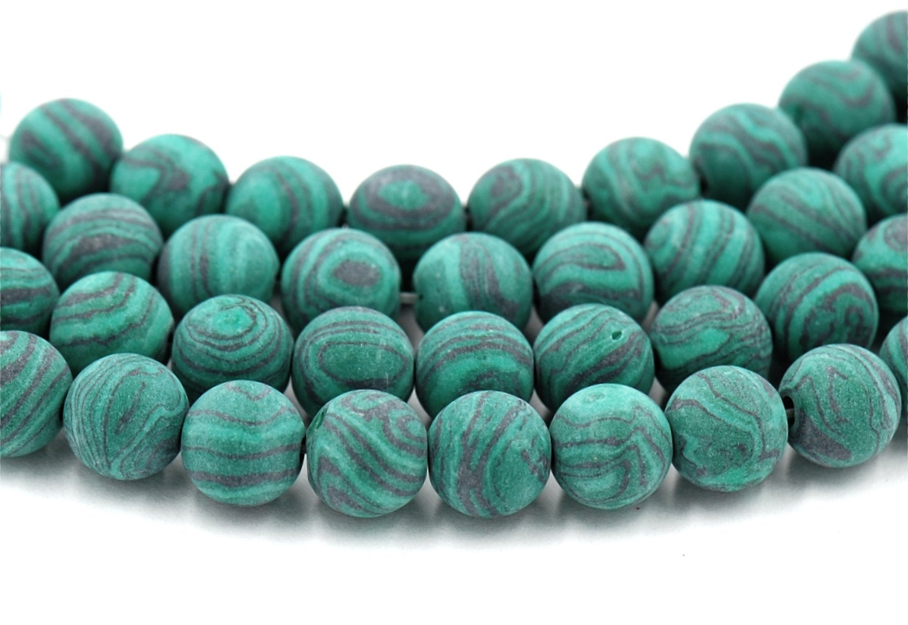 Synthetic Matte Malachite Beads Strands, Dyed, Round, green, 4mm, 6mm,8mm,10mm -full strand