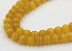 Cat Eye Beads Yellow 4mm, 6mm, 8mm, 10mm, 12mm  -14.5 inch strand
