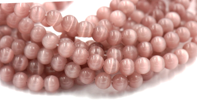 Cat Eye Beads Buff Pink 4mm, 6mm, 8mm, 10mm, 12mm  -14.5 inch strand Main Image