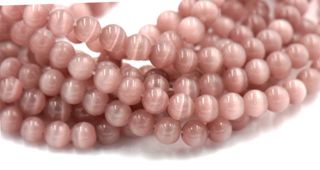 Cat Eye Beads Buff Pink 4mm, 6mm, 8mm, 10mm, 12mm  -14.5 inch strand