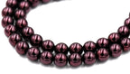 Czech Glass Pearl Coated Eggplant Purple Beads 4mm, 6mm, 8mm
