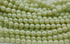 Czech Glass Pearl Coated Mint Green Beads 4mm, 6mm, 8mm