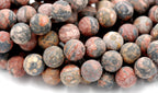 Terracotta Red Leopard Skin Jasper, Frosted 6mm 8mm 10mm  -15 inch strand