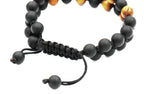 Matte Black Onyx and Tiger Eye 8mm Double Layer Wrap Beaded Bracelet