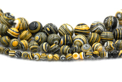 Synthetic Malachite Beads Strands, Dyed, Round, Yellow, 4mm, 6mm,8mm,10mm -full strand