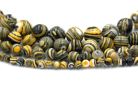 Synthetic Malachite Beads Strands, Dyed, Round, Yellow, 4mm, 6mm,8mm,10mm -full strand