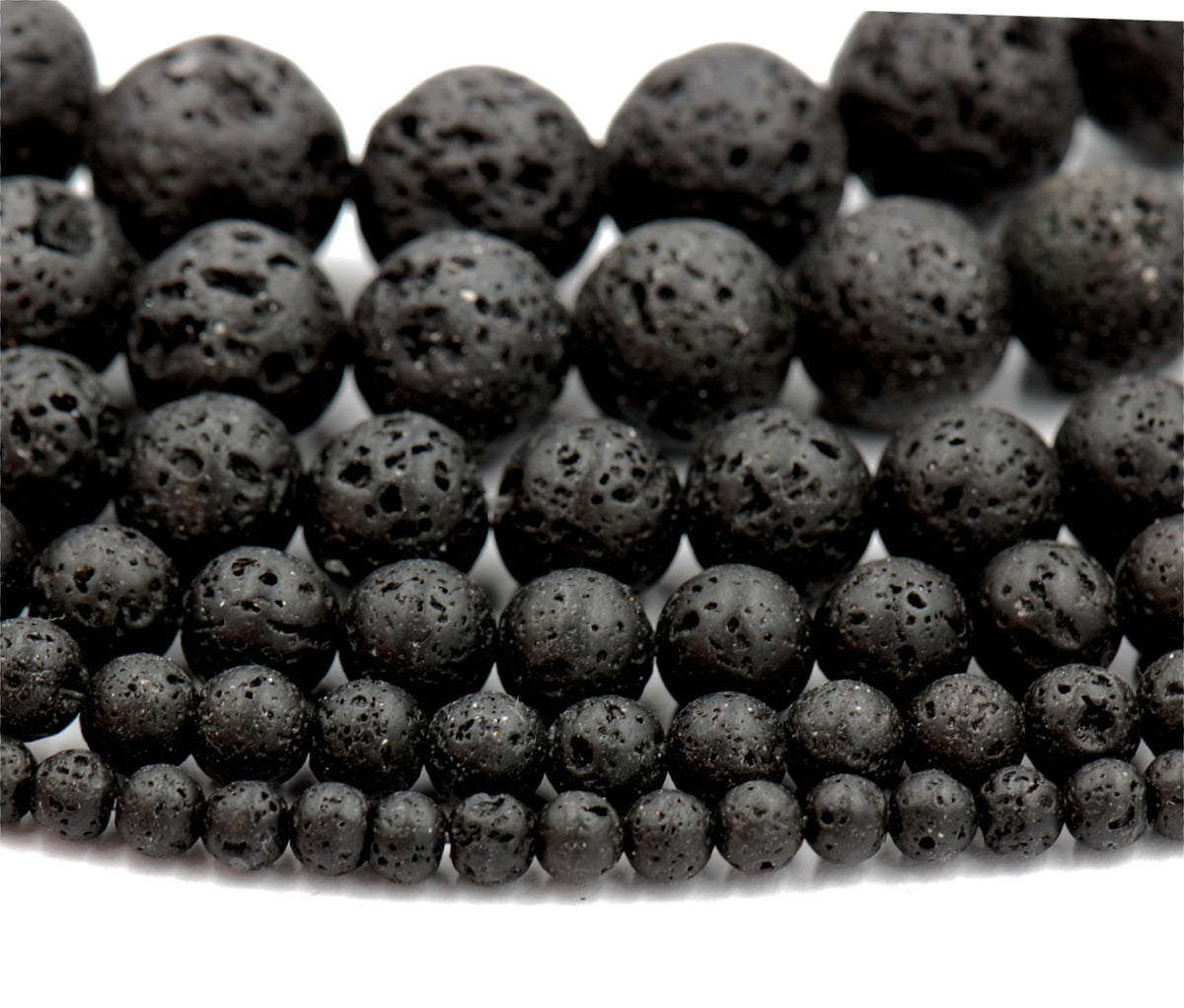 Black Lava Beads Natural Volcanic Rock Stone Beads For Jewelry