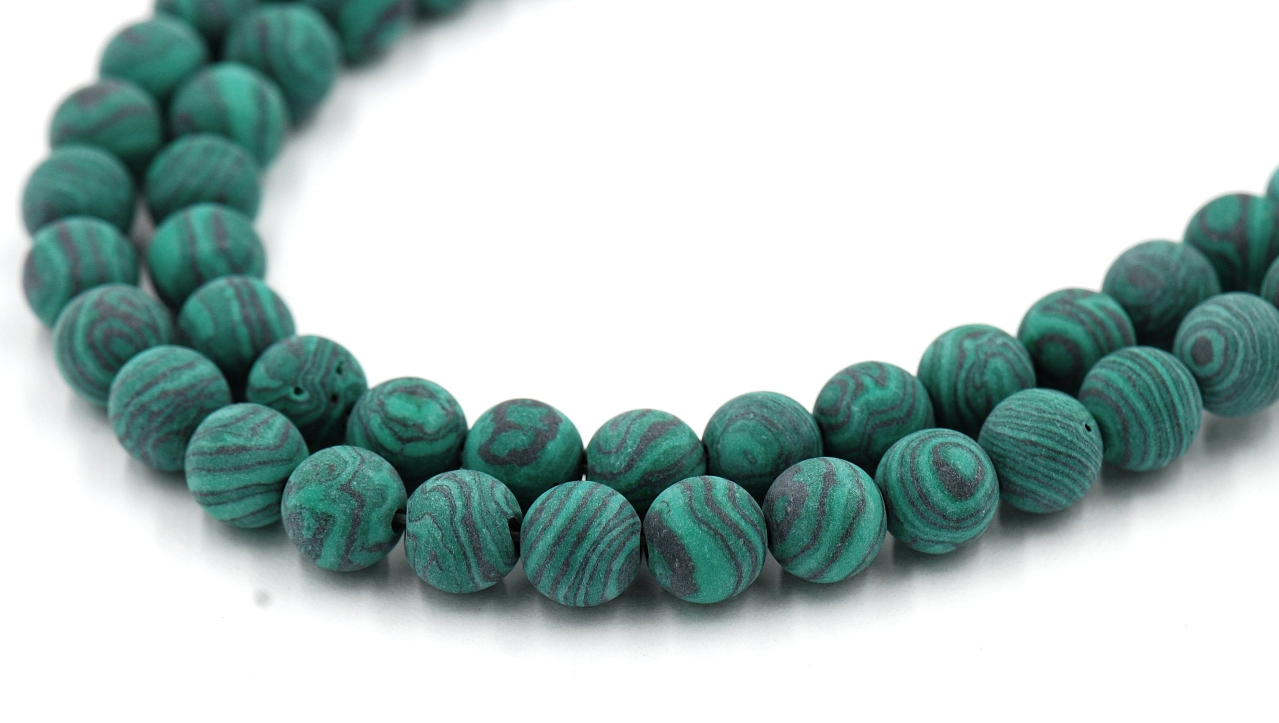 Synthetic Matte Malachite Beads Strands, Dyed, Round, green, 4mm, 6mm,8mm,10mm -full strand