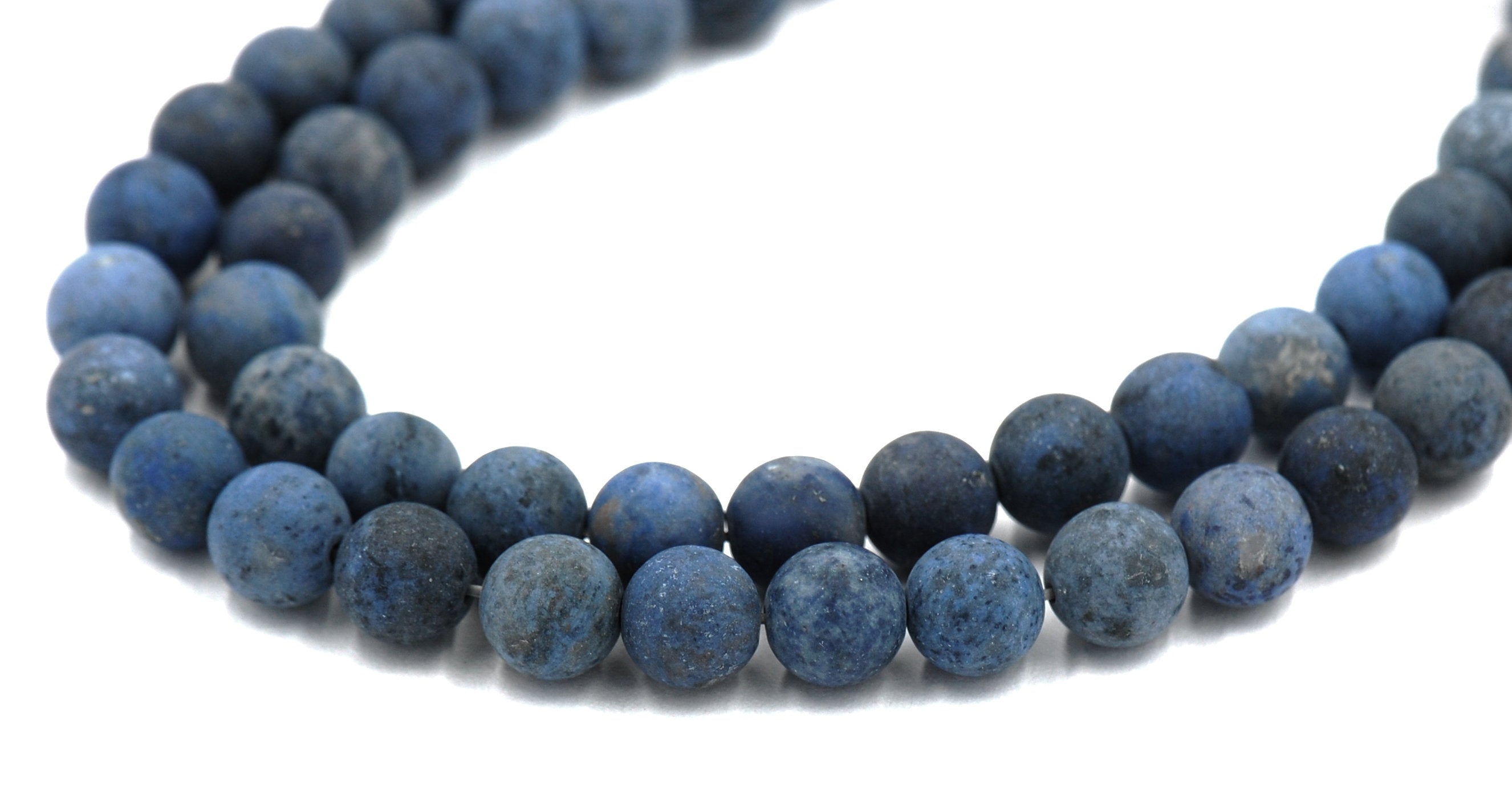 Matte Dumortierite Blue 8mm (Grade A) Round Beads  -16 inch strand