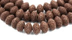 Brown Natural Lava Rondelle 13x8mm Beads - 14.5" strand