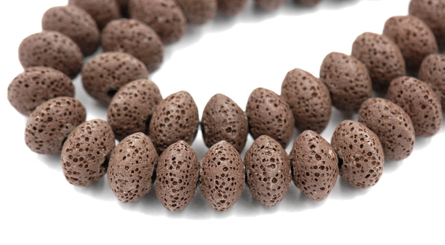 Brown Natural Lava Rondelle 13x8mm Beads - 14.5" strand Main Image