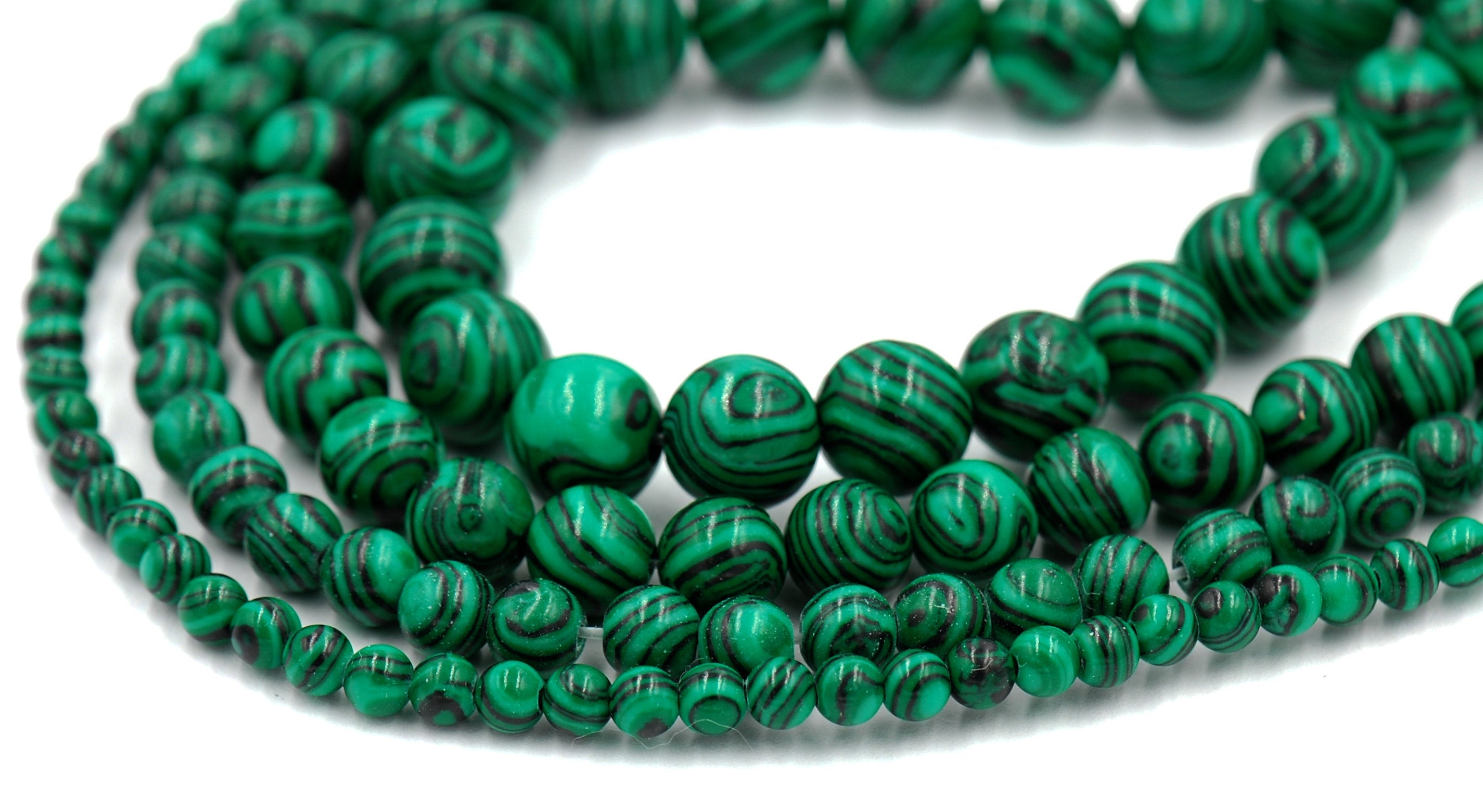 Synthetic Malachite Beads Strands, Dyed, Round, green, 4mm, 6mm,8mm,10mm -full strand
