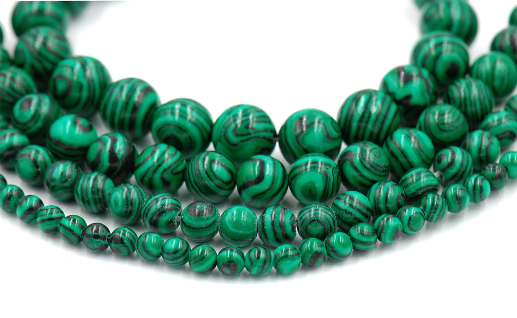 Synthetic Malachite Beads Strands, Dyed, Round, green, 4mm, 6mm,8mm,10mm -full strand