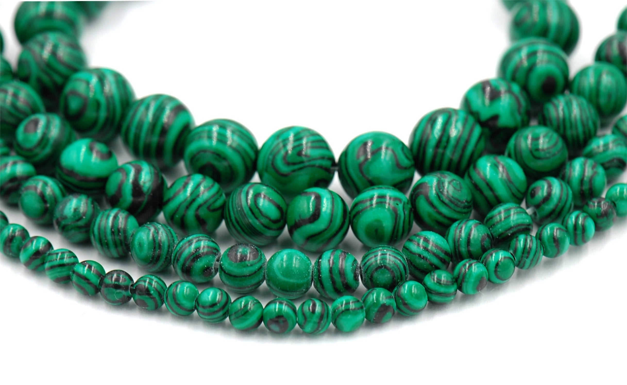 Synthetic Malachite Beads Strands, Dyed, Round, green, 4mm, 6mm,8mm,10mm -full strand
