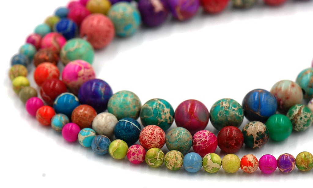 Mixed Impression Jasper Beads 4mm 6mm 8mm 10mm 12mm round -Full Strand