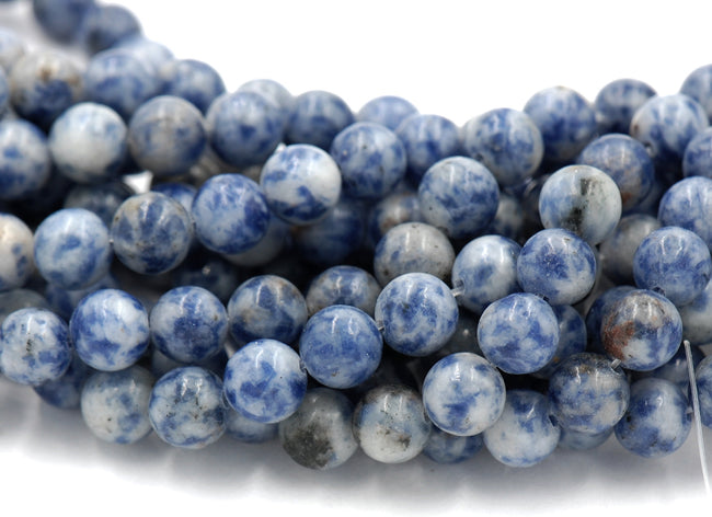 Brazil Sodalite, 4mm, 6mm, 8mm, 10mm, 12mm Blue Sodalite Round Beads in Opaque Finish -15 inch strand Hover Image