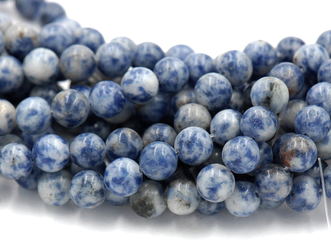 Brazil Sodalite, 4mm, 6mm, 8mm, 10mm, 12mm Blue Sodalite Round Beads in Opaque Finish -15 inch strand Hover Image