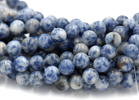 Brazil Sodalite, 4mm, 6mm, 8mm, 10mm, 12mm Blue Sodalite Round Beads in Opaque Finish -15 inch strand