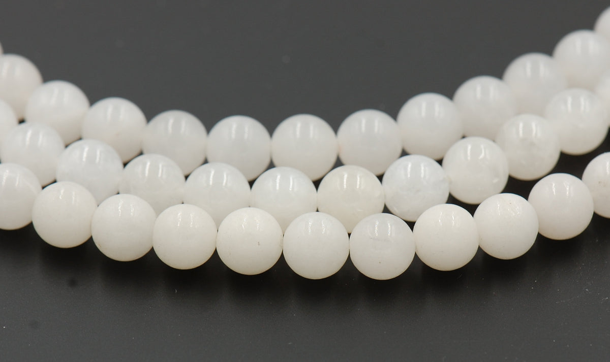 Antique White Jade, 4mm, 6mm, 8mm, 10mm, 12mm Jade Round Beads -15 inch strand