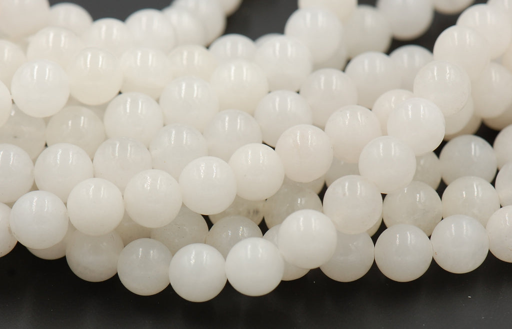 Antique White Jade, 4mm, 6mm, 8mm, 10mm, 12mm Jade Round Beads -15 inch strand