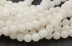 Antique White Jade, 4mm, 6mm, 8mm, 10mm, 12mm Jade Round Beads -15 inch strand