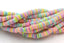 Flat Round Handmade Polymer Clay Bead Spacers, Pastel Assorted Color, FULL STRAND