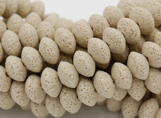 Natural Lava Rondelle 13x8mm Saucer Lava Beads - 14.5&quot; strand Hover Image