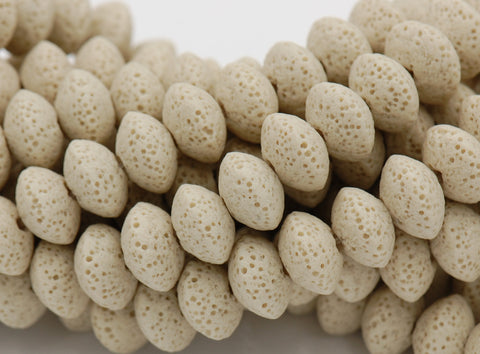 Natural Lava Rondelle 13x8mm Saucer Lava Beads - 14.5&quot; strand
