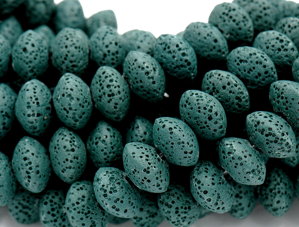 Natural Lava Rondelle 13x8mm Saucer Lava Beads - 14.5&quot; strand