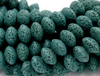 Natural Lava Rondelle 13x8mm Saucer Lava Beads - 14.5&quot; strand