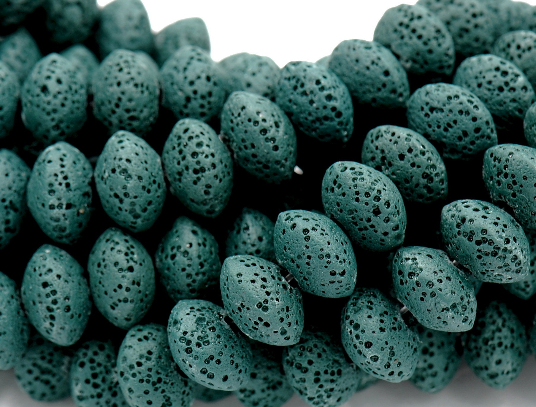 Natural Lava Rondelle 13x8mm Saucer Lava Beads - 14.5&quot; strand