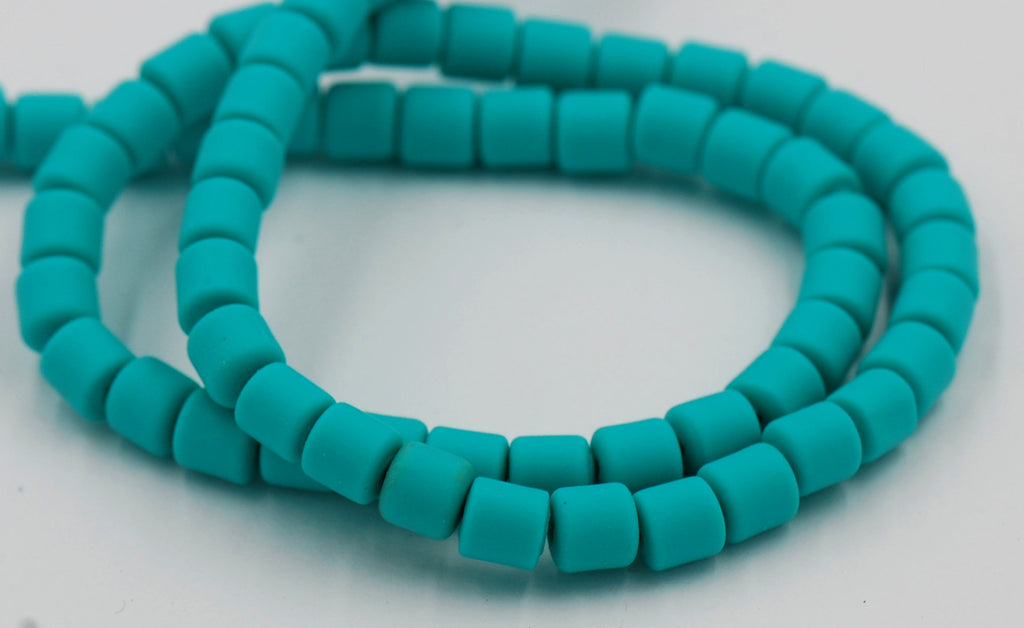 Column Handmade Polymer Clay Bead Spacers, Pastel Bright Assorted Color, FULL STRAND