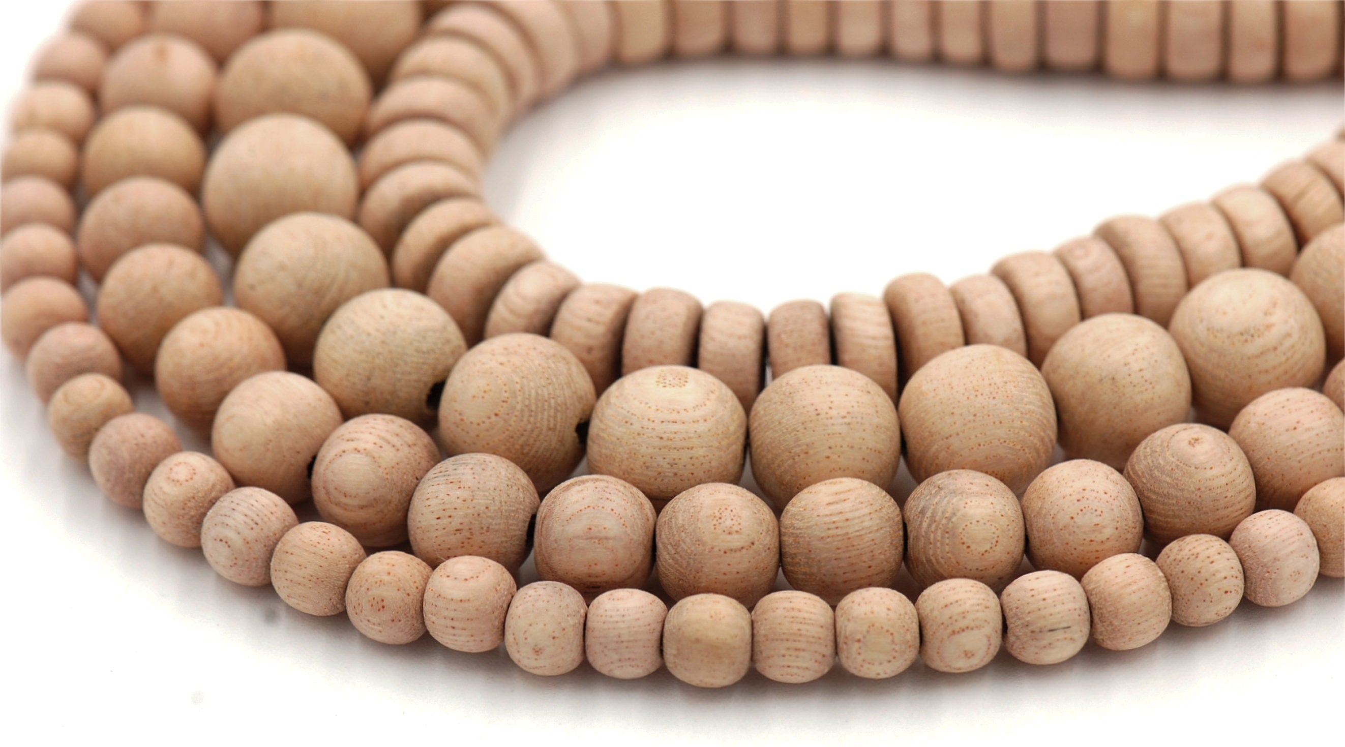 Natural UNWAXED Rosewood Beads 6mm, 8mm, 10mm, 12mm, 15mm, 8x4mm Rondelle undyed wood beads -16 inch strand