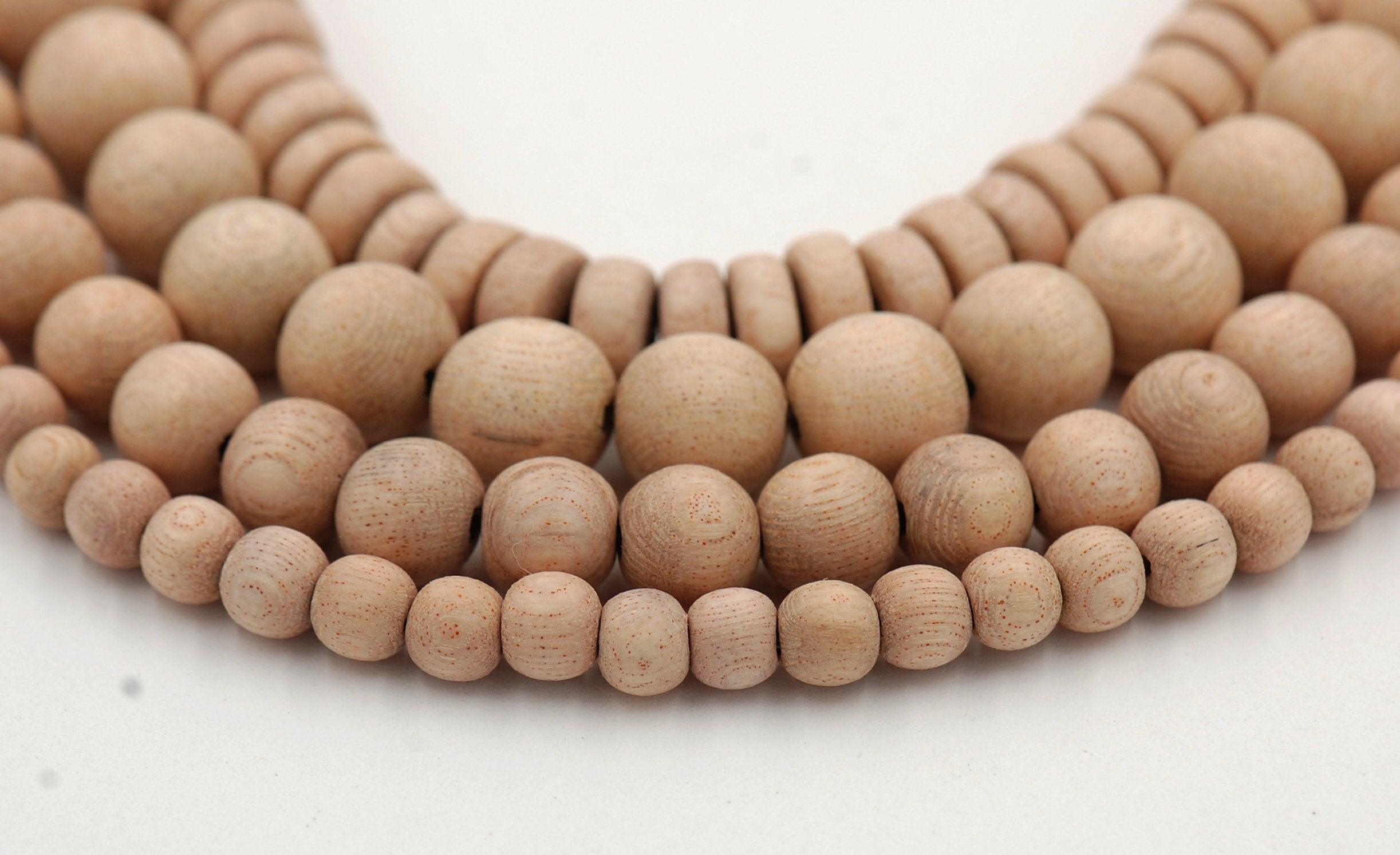 Natural UNWAXED Rosewood Beads 6mm, 8mm, 10mm, 12mm, 15mm, 8x4mm Rondelle undyed wood beads -16 inch strand