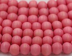 Pink Wood Beads 6mm 8mm 10mm Rainbow Pink Wood beads -16 inch strand