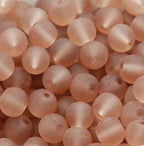 Camel Brown 8mm Frosted Matte Glass Round Druk Beads - 100 beads