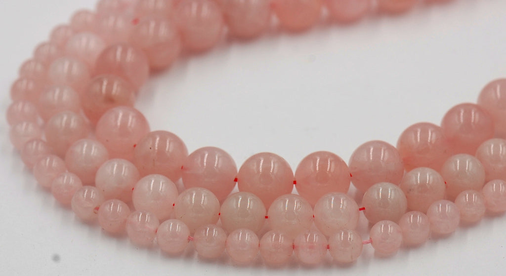 Rose Quartz 4mm, 6mm, 8mm, 10mm, 12mm Round Pink Rose Quartz  -15 inch strand