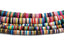 Flat Round Handmade Polymer Clay Bead Spacers, Mixed Color, Full Strand