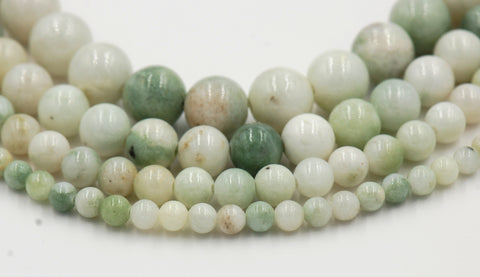 Sage Tint Green Jade, 4mm, 6mm, 8mm, 10mm, 12mm Jade Round Beads in Opaque Finish -15 inch strand