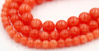 Orange melon Jade, 4mm, 6mm, 8mm, 10mm, 12mm Jade Round Beads in Opaque Finish -15 inch strand