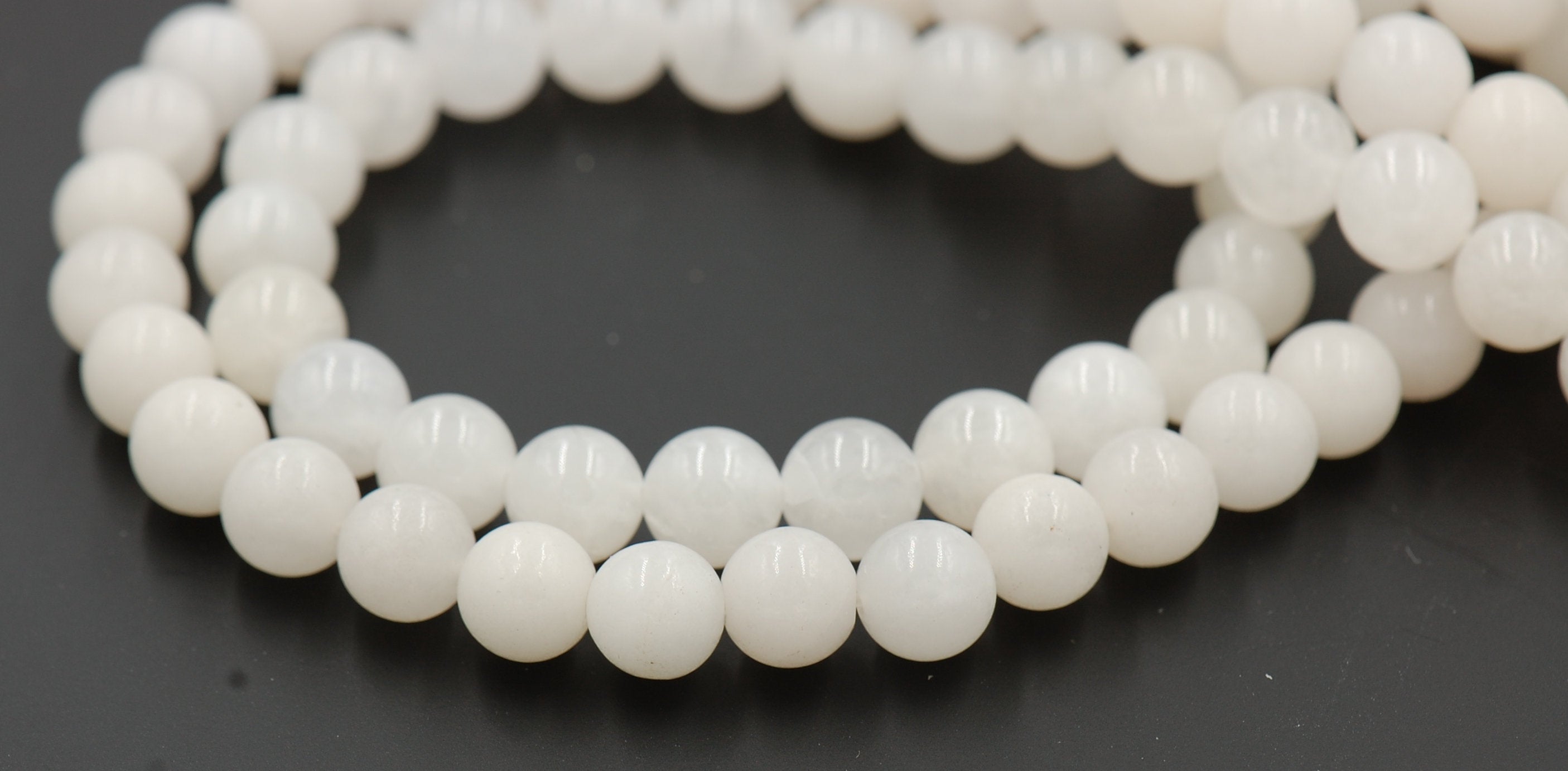 Antique White Jade, 4mm, 6mm, 8mm, 10mm, 12mm Jade Round Beads -15 inch strand
