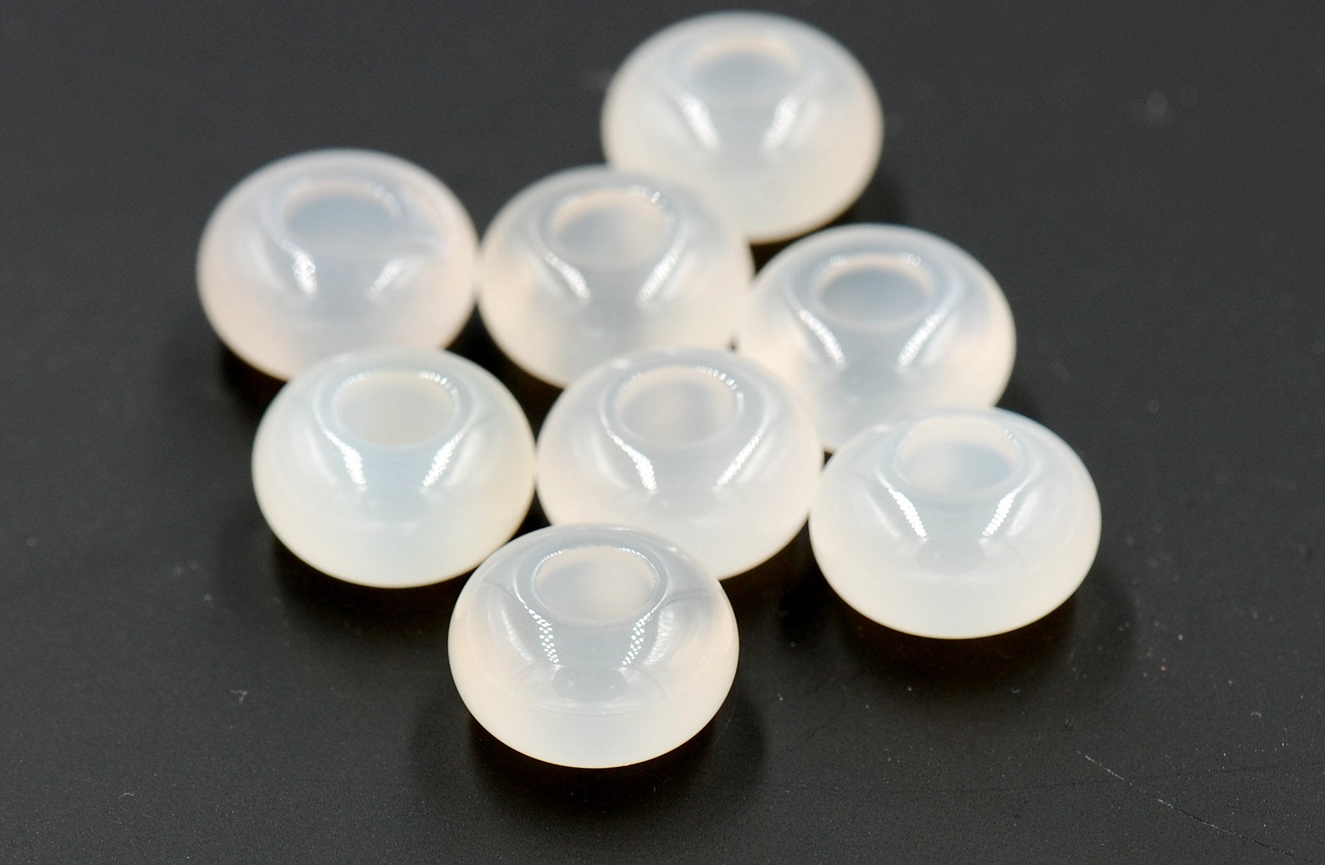 Large Hole Agate, European Beads, Round 14mm