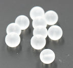 White 8mm Frosted Matte Glass Round Druk Beads - 100 beads