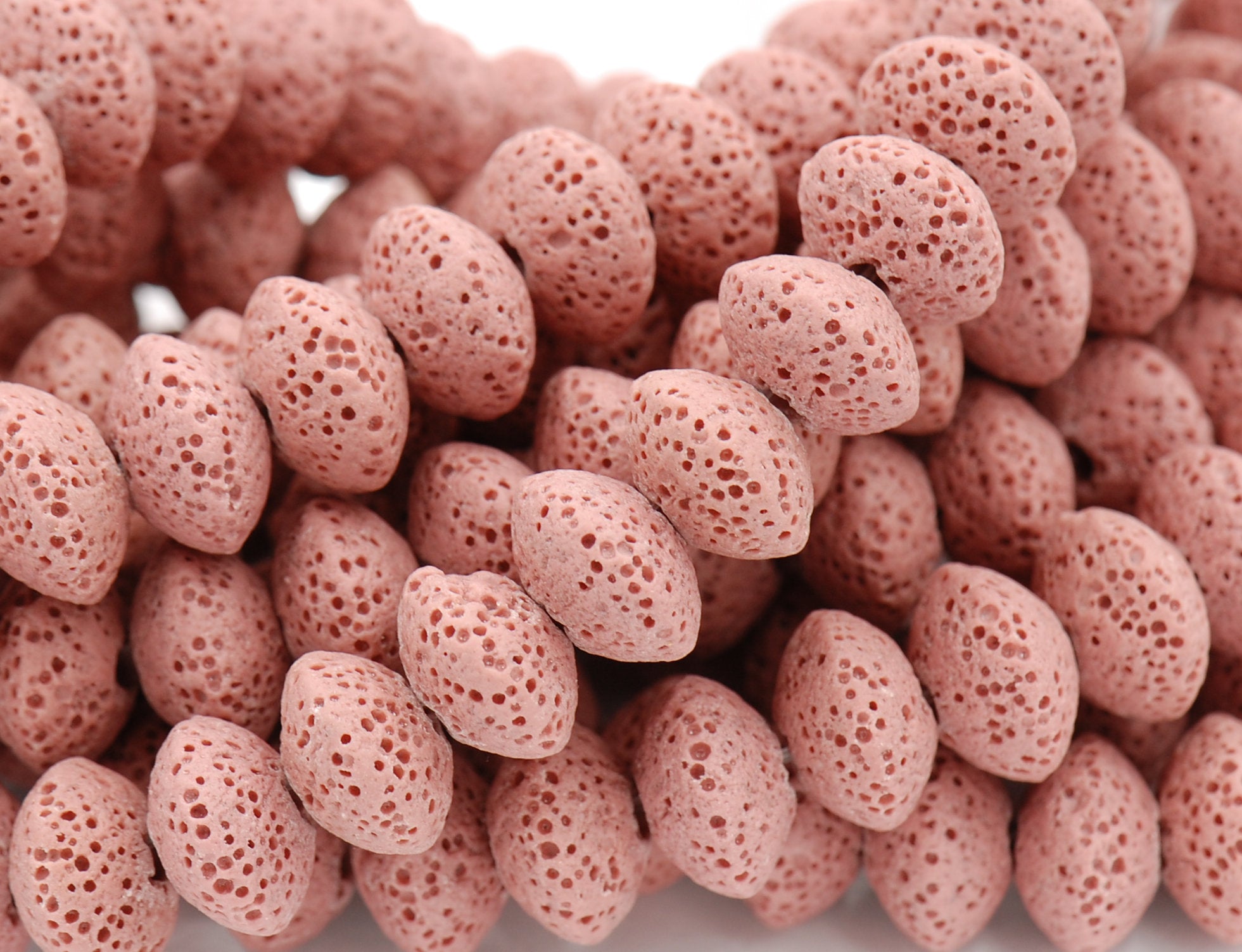 Natural Lava Rondelle 13x8mm Saucer Lava Beads - 14.5&quot; strand