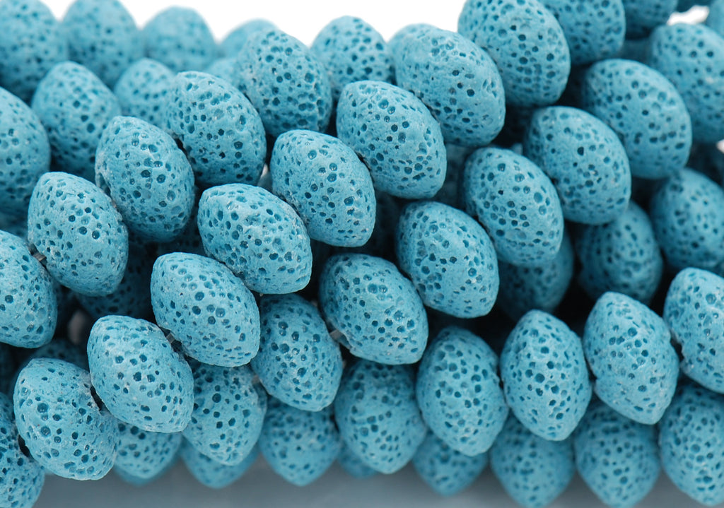 Natural Lava Rondelle 13x8mm Saucer Lava Beads - 14.5&quot; strand