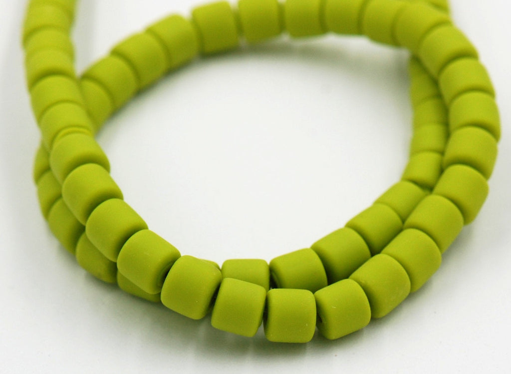 Column Handmade Polymer Clay Bead Spacers, Pastel Bright Assorted Color, FULL STRAND