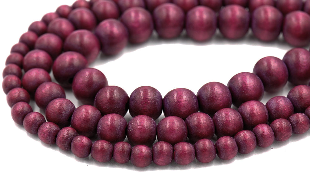 Spiced Red Plum Purple Beads 6mm 8mm 10mm Wood beads -16 inch strand