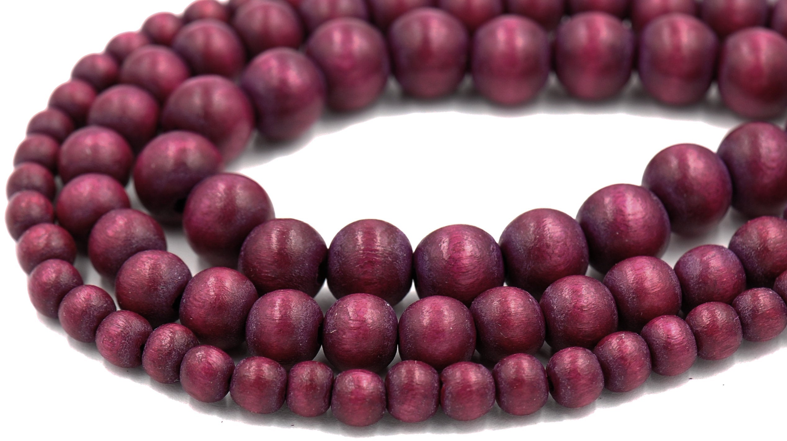Spiced Red Plum Purple Beads 6mm 8mm 10mm Wood beads -16 inch strand