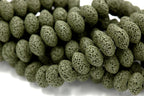 Natural Lava Rondelle 13x8mm Saucer Lava Beads - 14.5&quot; strand