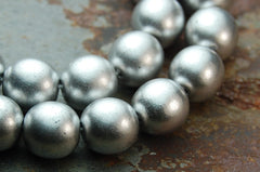 10mm Czech Matte Silver Druk Beads -20